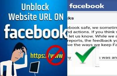 how to unblock link on facebook