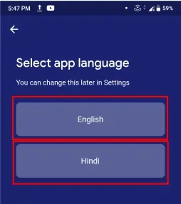 choose task mate app language