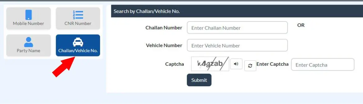 E Challan form submit